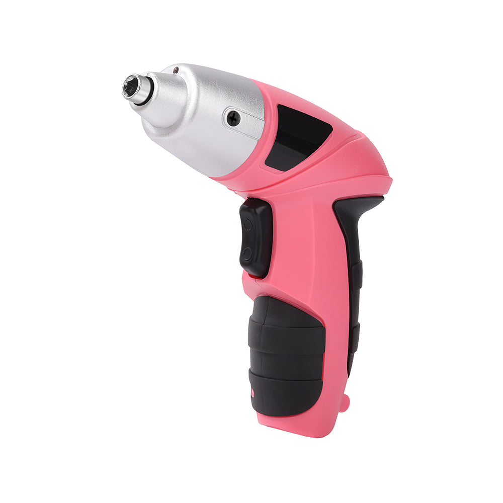 3.6V Cordless Electric Screwdriver Set, 28-Piece Pink USB-Rechargeable