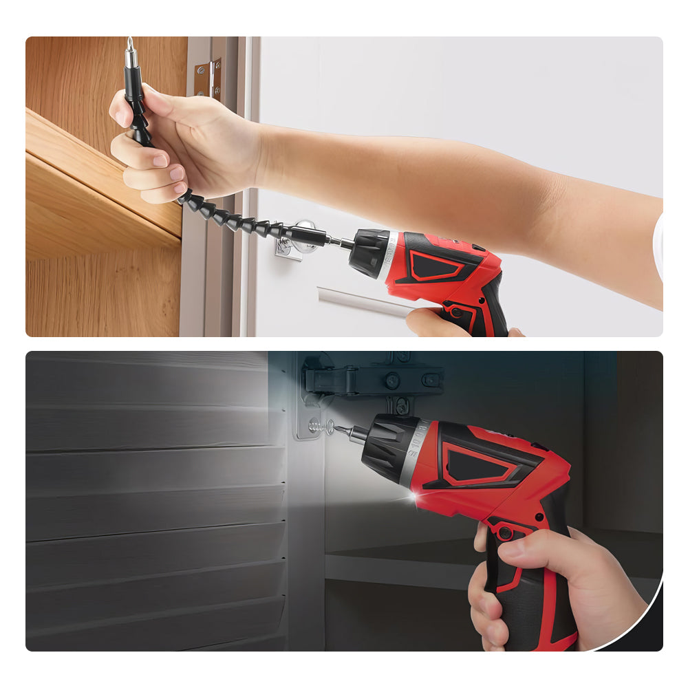 8V Cordless Electric Screwdriver Set, 10Nm Torque, LED, 34-Piece Kit