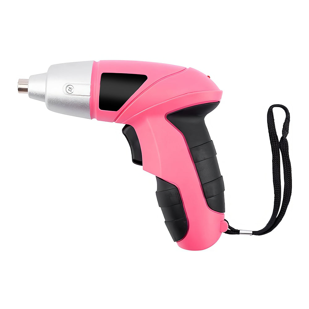 3.6V Cordless Electric Screwdriver Set, 28-Piece Pink USB-Rechargeable