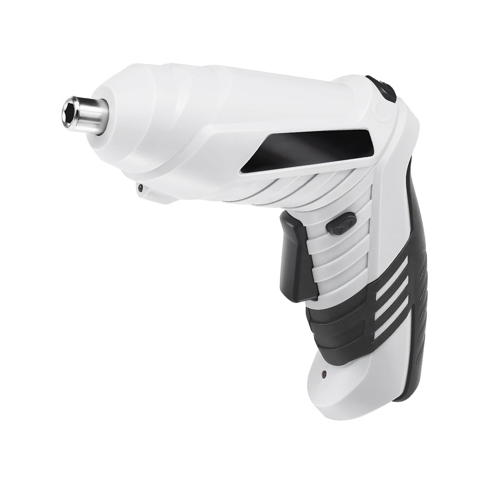 4.2V Cordless Electric Screwdriver Set with 10 Magnetic Bits, White