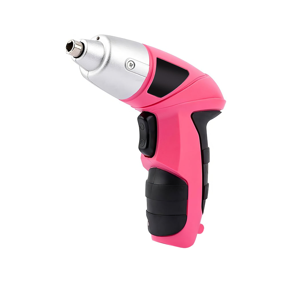 3.6V Cordless Electric Screwdriver Set, 28-Piece Pink USB-Rechargeable