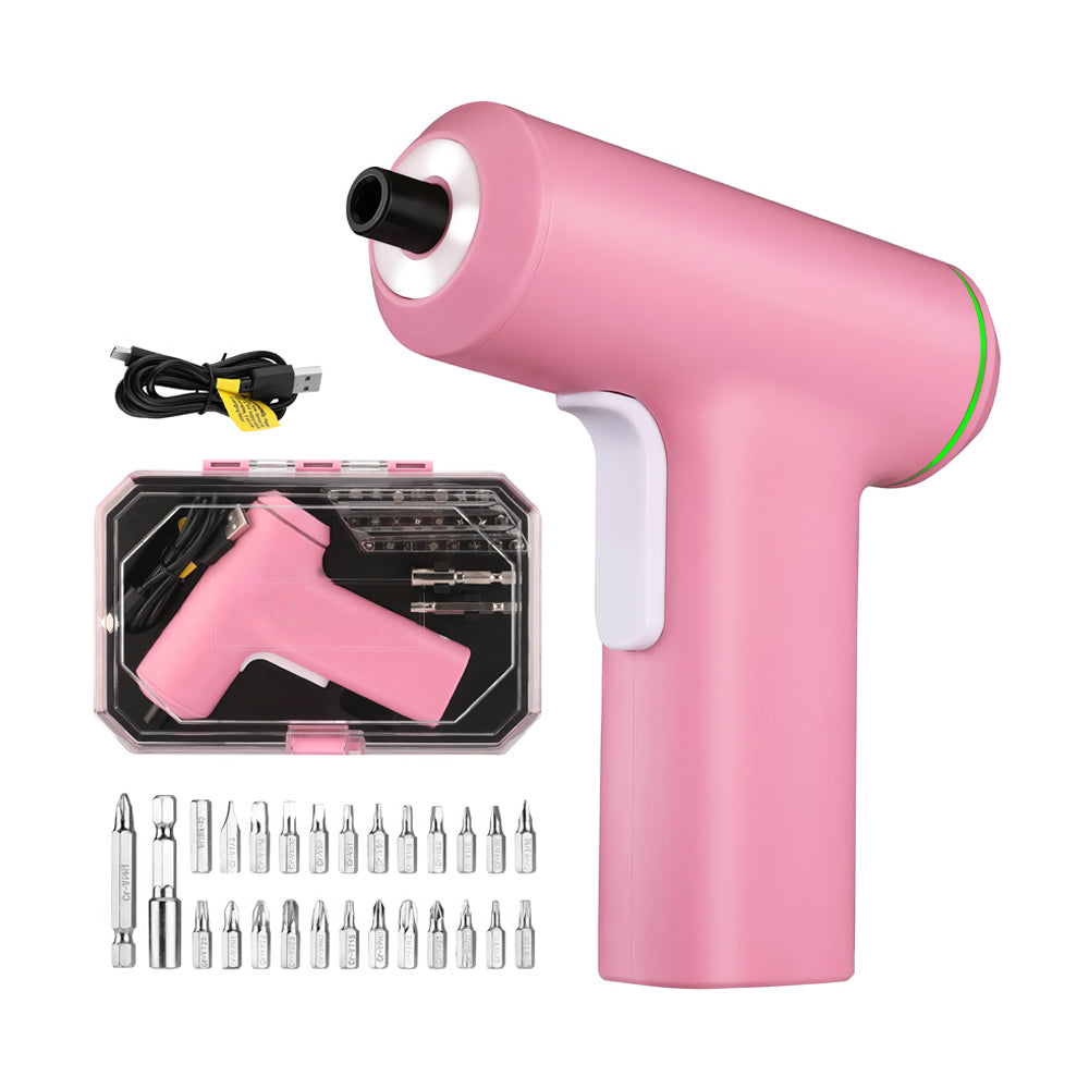 4V Cordless Electric Screwdriver Kit with USB-C Rechargeable Battery, 28pcs Set