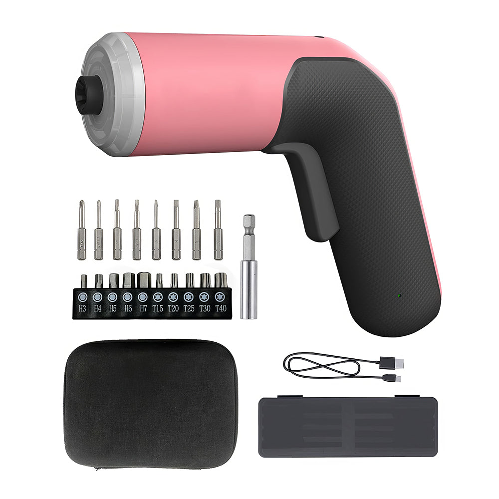 4V Cordless Electric Screwdriver 5Nm with 2000mAh Battery & 18 Bit Set