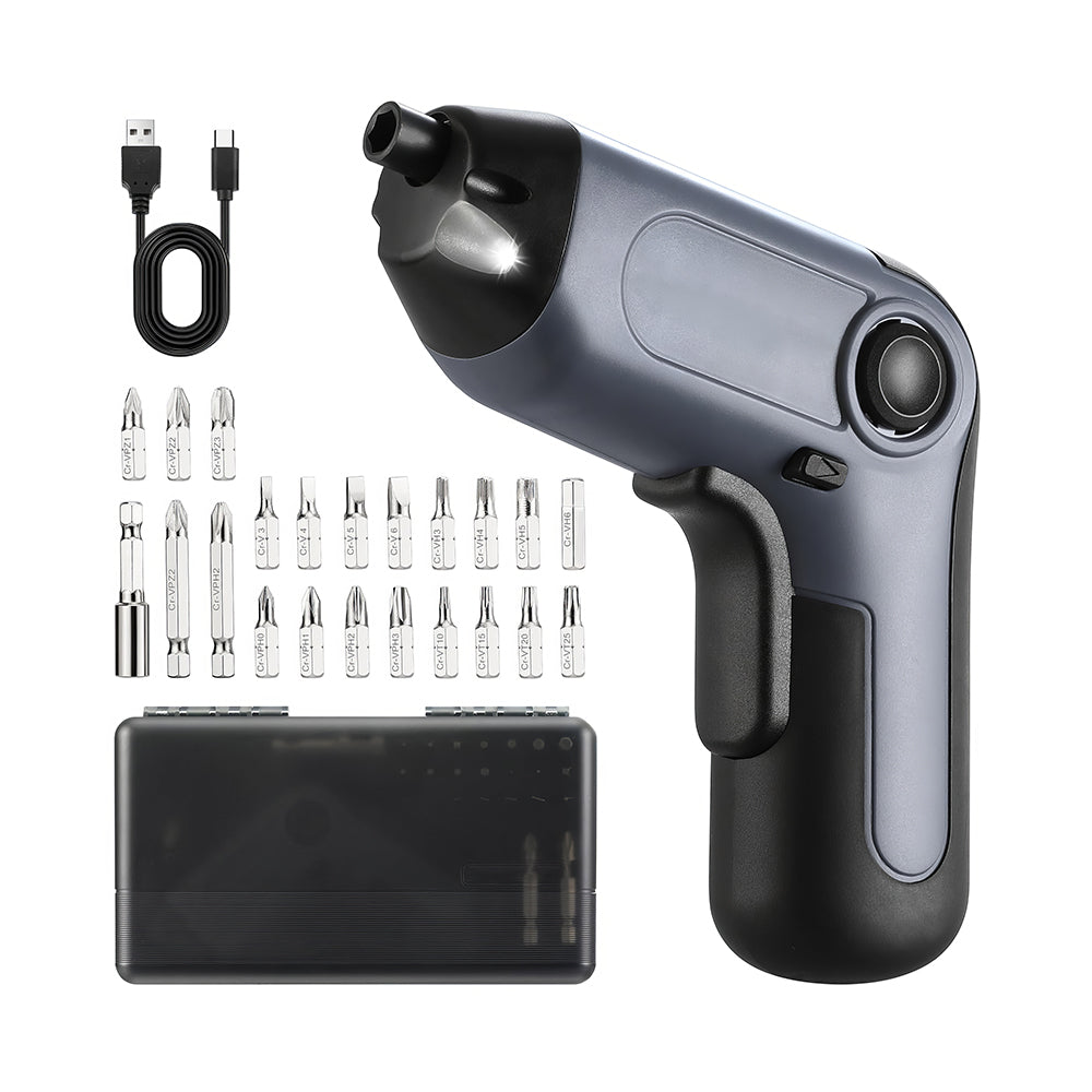 3.6V Cordless Electric Screwdriver with Offset Shaft, 22-Bit Set