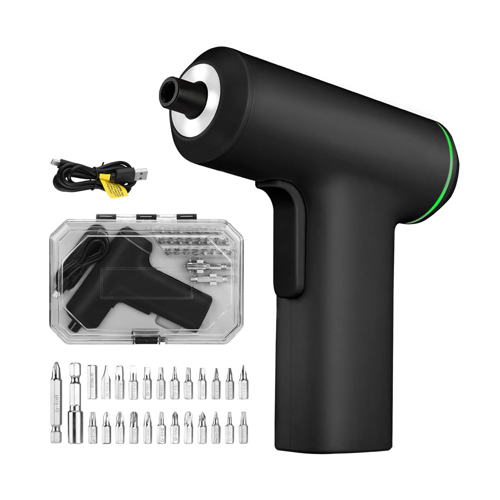 4V Cordless Electric Screwdriver Kit with USB-C Rechargeable Battery, 28pcs Set