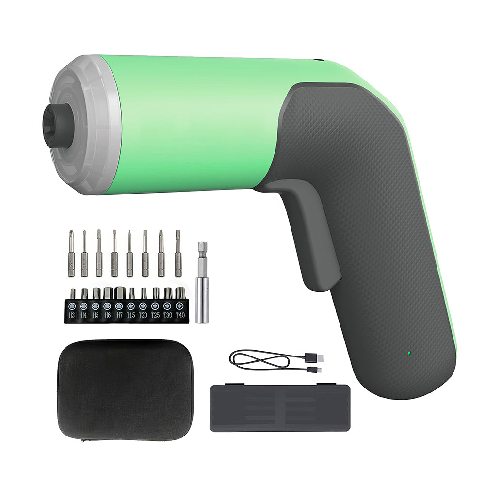 4V Cordless Electric Screwdriver 5Nm with 2000mAh Battery & 18 Bit Set