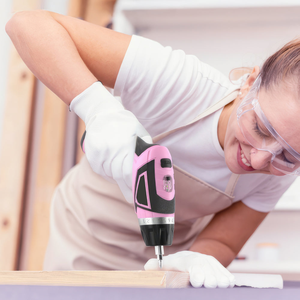 8V Cordless Electric Screwdriver Set, 10Nm Torque, LED, 34-Piece Kit