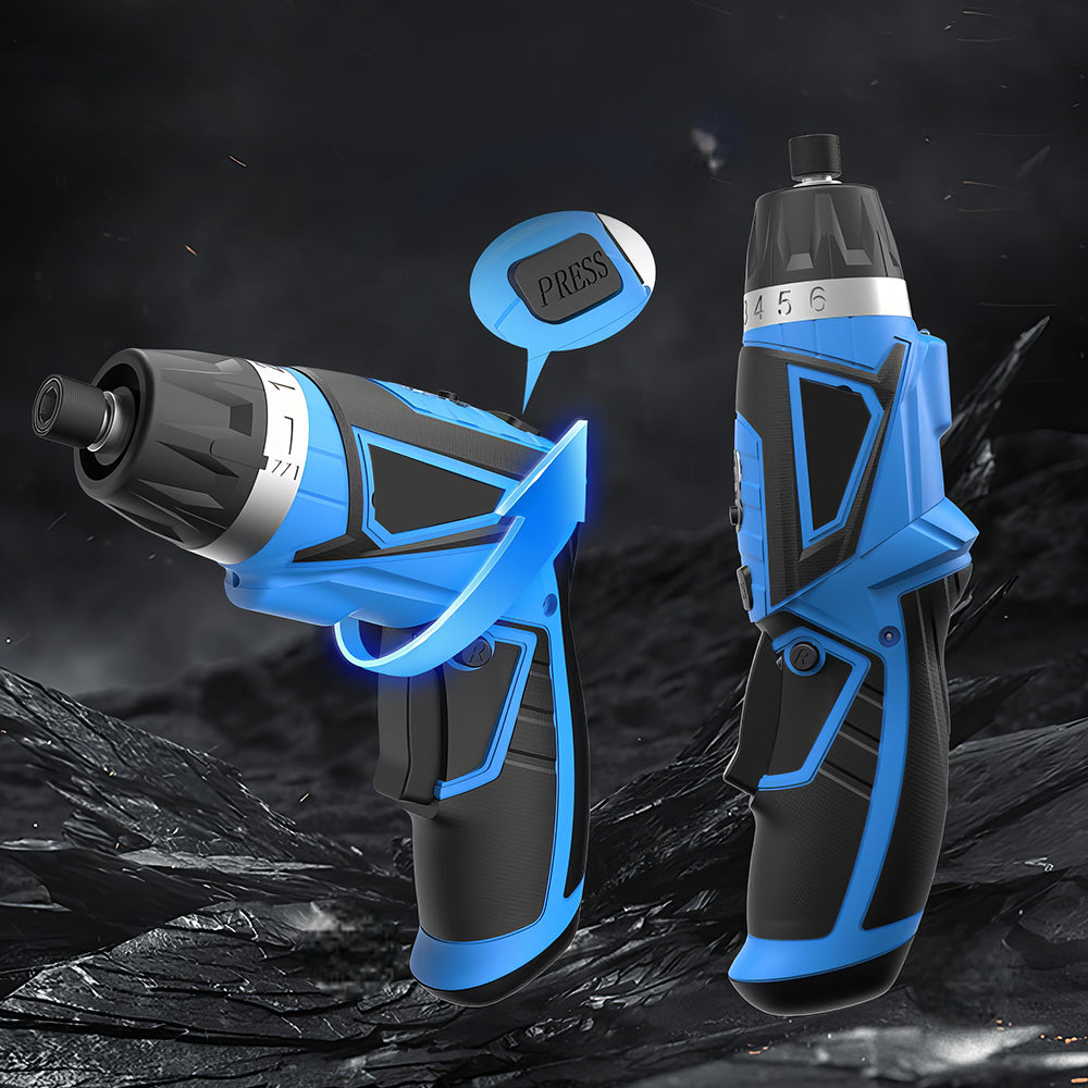 8V Cordless Screwdriver Set, 10Nm Max Torque, 6+1 Torque, 47 Accessories