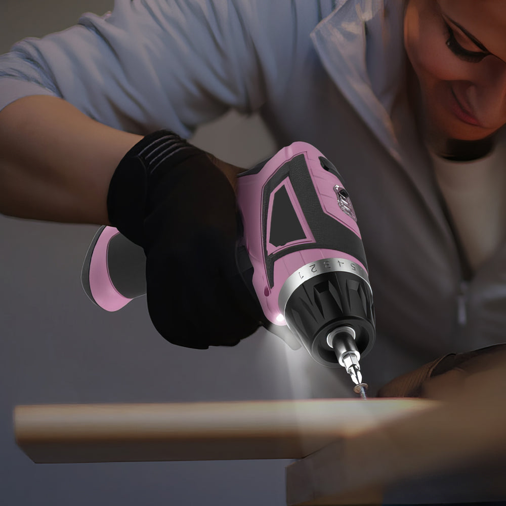 8V Cordless Electric Screwdriver Set, 10Nm Torque, LED, 34-Piece Kit