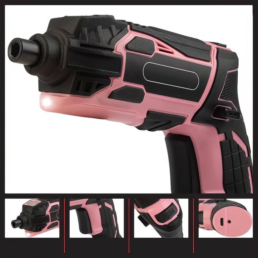 4V Cordless Electric Screwdriver Drill Set with 45 Accessories & LED Light