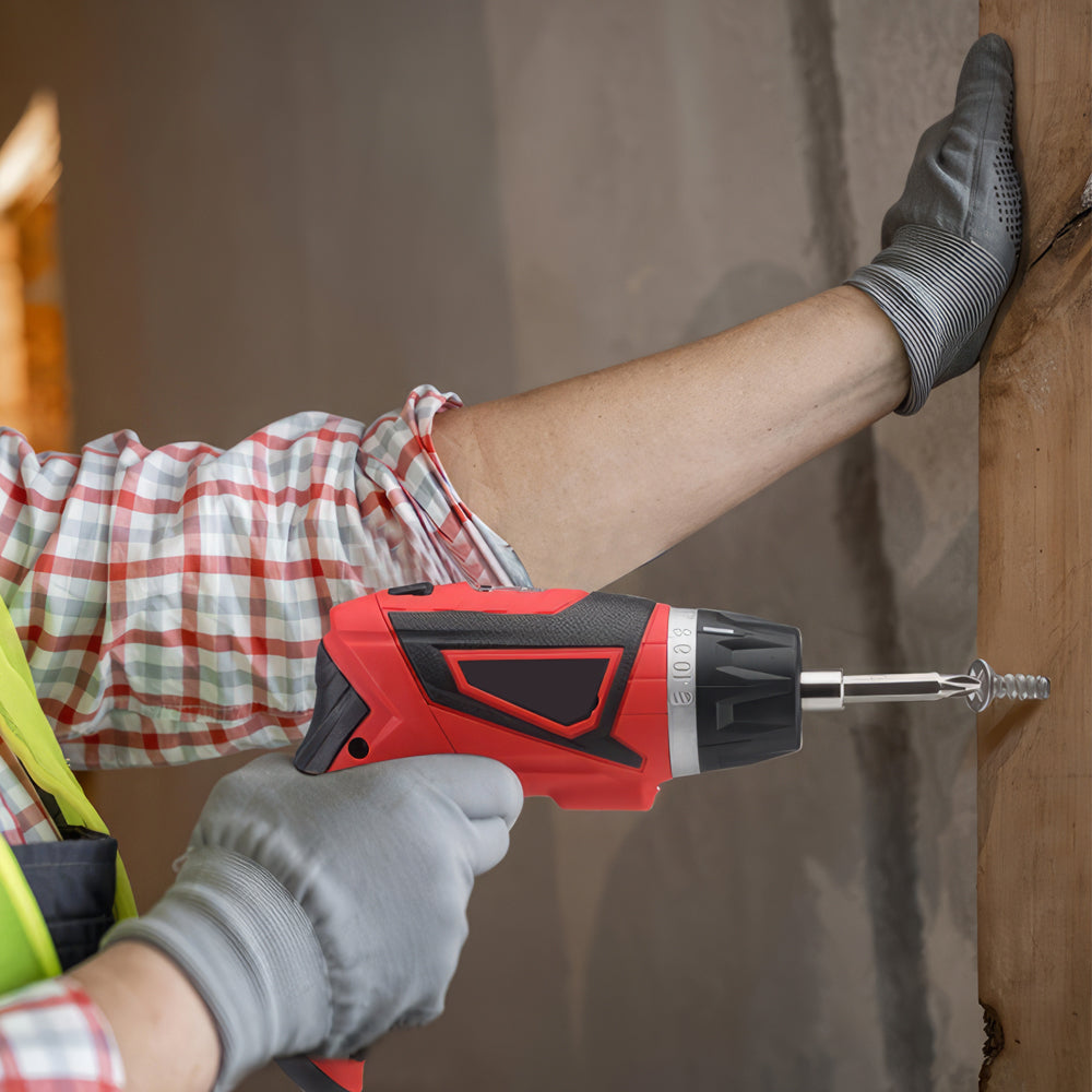 8V Cordless Electric Screwdriver Set, 10Nm Torque, LED, 34-Piece Kit